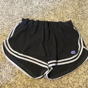 champion black and white shorts
